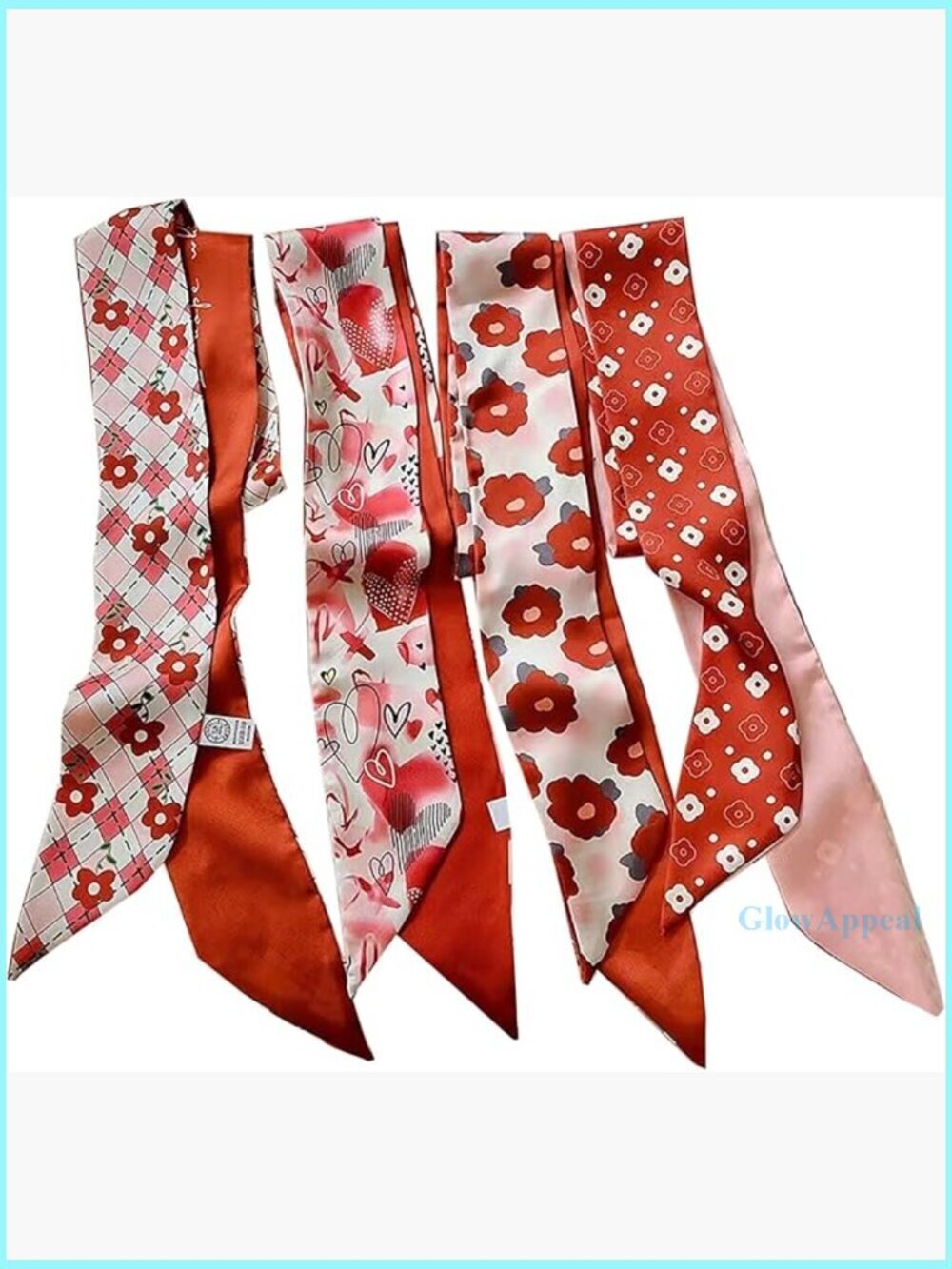 4-Piece Silky Polyester Scarves Set, 34-Inch Versatile Hair & Bag Accessories